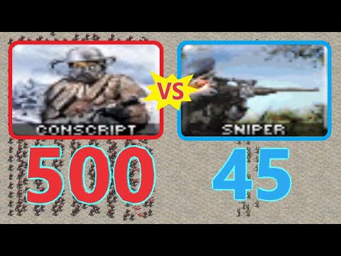 Conscripts vs Snipers - Same Cost - Red Alert 2 MO