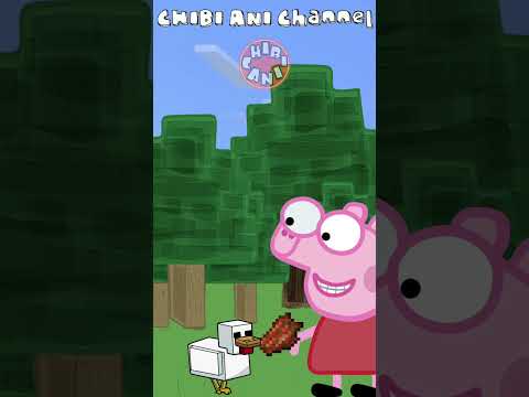 CHIBI ANI Channel - Peppa Pig Plays Minecraft Funny Animation  #shorts