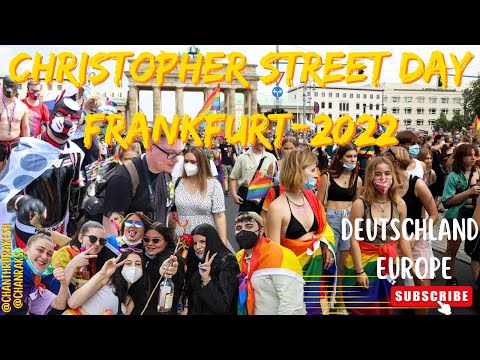 CSD und Regenbogenfahne in Germany|Biggest Pride Parade in Europe|CSD Frankfurt 2022|🇭🇷 ✈️ 🇩🇪-▶1080p