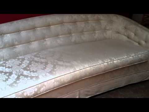 Hollywood Regency Curved White Sofa