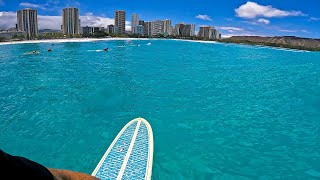 One wave at Waikiki July 16th | Massive Tahiti Swell hits O&#39;ahu POV Surf.