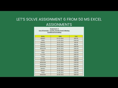 Assignment 6 - Let’s solve Assignment 6 from 50 ms excel assignments