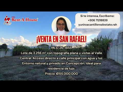 Venta San Rafael Heredia Lote con Vistas al Valle Central