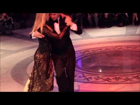  Andrey Panferov  and  Ekaterina Petrova  are  dancing  to  "  Melodía oriental  "  at  Naples International Tango Festival  in  2016