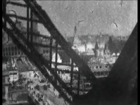 Scene from the Elevator Ascending Eiffel Tower (1900 Silent Film)