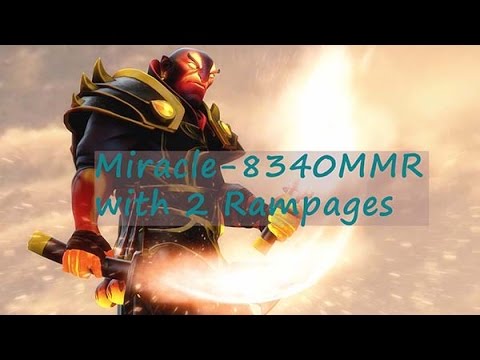 Miracle- 8340MMR Top 1 Plays Ember Spirit Twice Rampage Rage Dota 2 Gameplay
