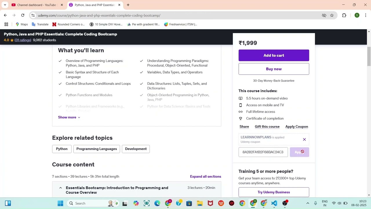 Providing Free Udemy Course - Python, Java and PHP Essentials: Complete Coding Bootcamp