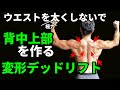 ウエストを極力太くしないで背中の上部を作る変形デッドリフト! Vシェイプを効果的に作る!