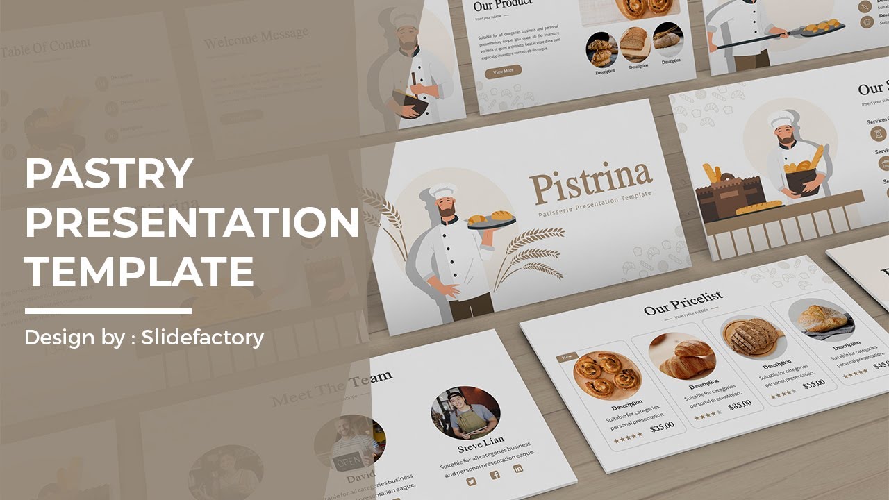 Pistrina – Pastry Presentation Template By SlideFactory.co