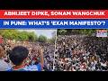 CJP Protest Abhijeet Dipke Sonam Wangchuk In Pune With Cockroach Janta Party S Exam Manifesto