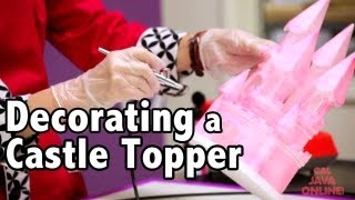 How to Color a Castle Topper using an Airbrush & Disco Dust