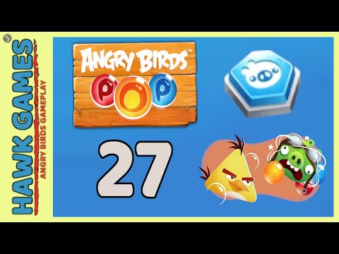 Angry Birds Stella POP Bubble Shooter Level 27 - Walkthrough, No Boosters