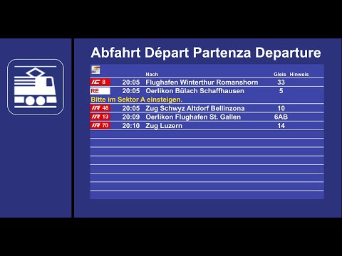 SBB Ansage Zürich HB Nächste Verbindungen | BoJa Ansagen