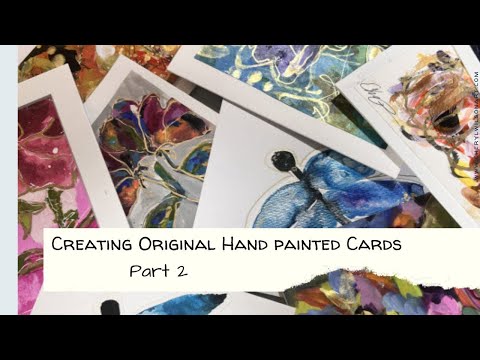 Creating Hand Painted Cards, Mini Art. Acrylic, Mixed Media. PART 2