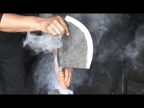 How to forge the sharpest tuna knife - Cut giant bluefin tuna like butter