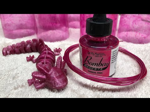 FREE 3D Printing Filament made from recycled PET1 Plastic Bottles and colored with India Ink!