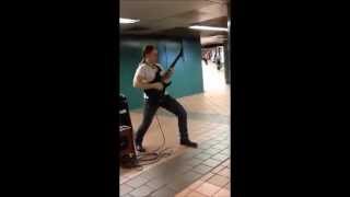 Heavy Metal Busker in Grand Central Station