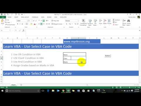 Learn VBA Part 17- Use AND OR ELSEIF in VBA Hindi
