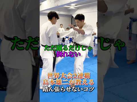 【足を破壊】踏ん張らせないコツ #島本道場 #空手 #蹴り技 #karate #格闘技 #コンビネーション