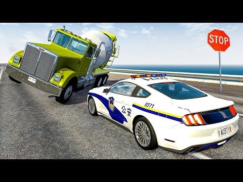 ✅ The terrible accident of the cops on the highway got into a crushing accident on the BeamNG road ✅