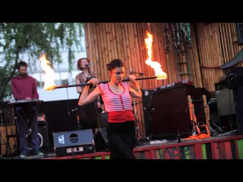 Zebra Dub + Anna Lisa improvised fire dance live at Hausmania Festival 2014