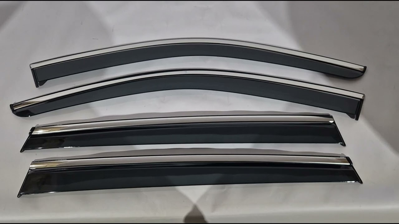 Skoda Kodiaq 2023– Logu vēja deflektori ar hromētu līsti Niken Luxury (4 gab.) Video 1