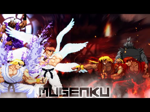 Holy Ryu, Angel Ken, God Akuma vs Evil Ryu, Evil Ken, Shin Oni Akuma! Epic 3v3 Tag Team! MUGEN