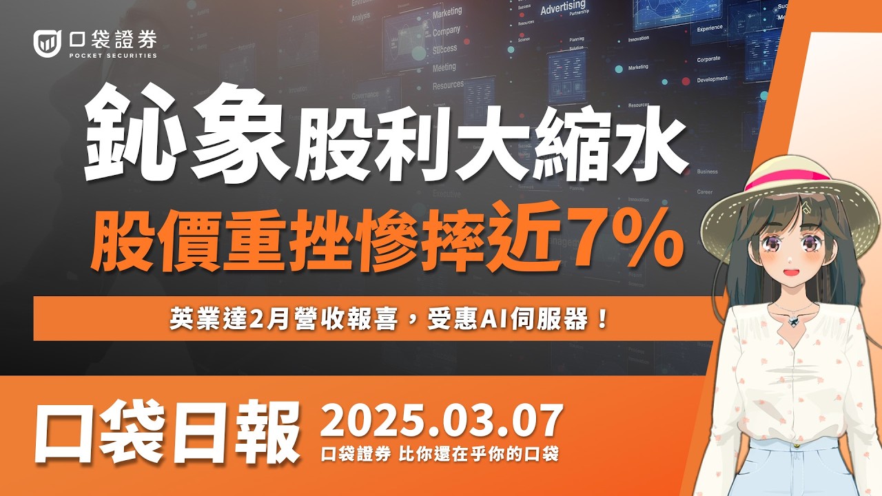 【口袋日報】鈊象(3293)股利大縮水!股價重挫慘摔,英業達2月營收報喜,受惠AI伺服器!2025.03.07