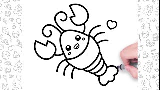 How to Draw a Cute Lobster Easy Step by Step