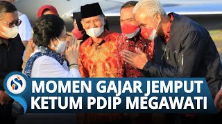Hadiri Pernikahan Kaesang di Solo, Ganjar Pranowo Jemput Ketum PDIP Megawati di Bandara Adi Soemarmo