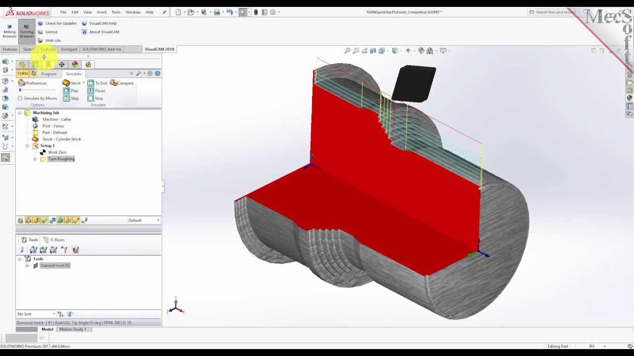 VisualCAM 2018 for SOLIDWORKS TURN Module Quick Start