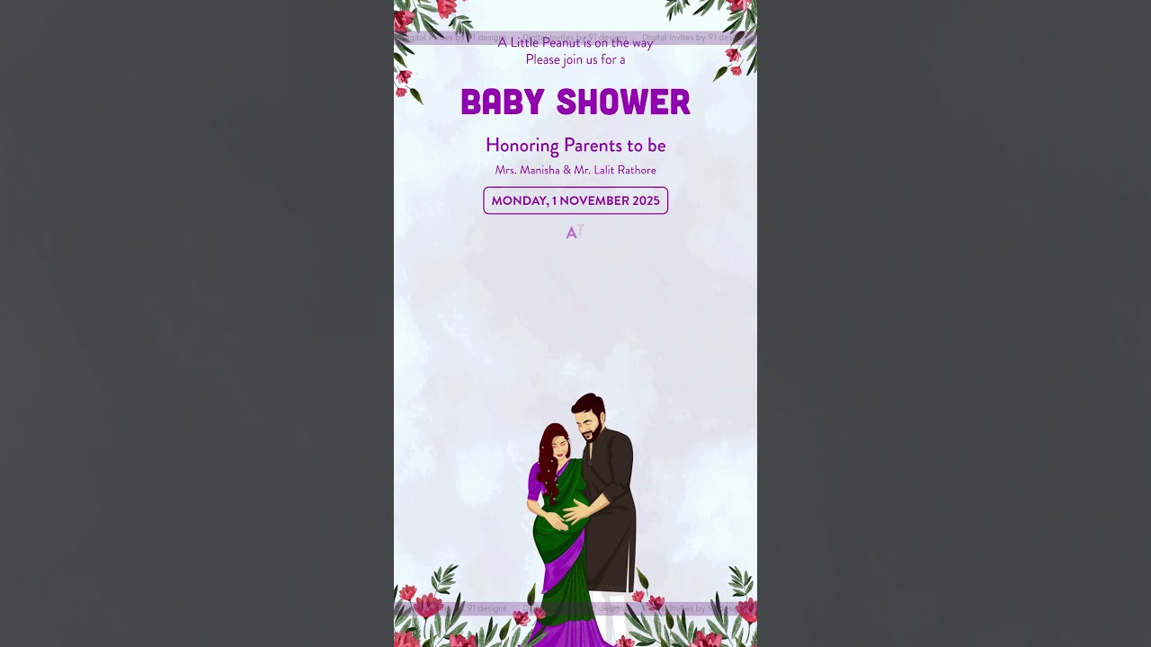 Watercolour Elephant Baby Shower Card
