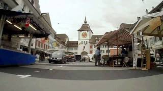 preview picture of video 'Riding through the market in Willisau, Switzerland'