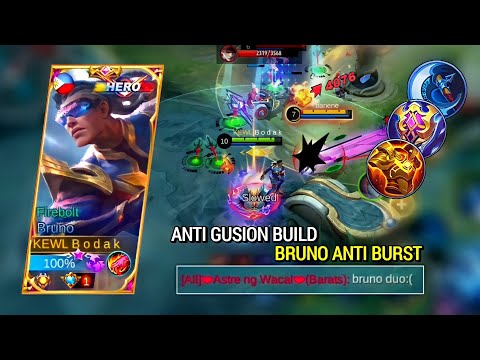 ANTI GUSION BUILD | BRUNO BEST BUILD AND EMBLEM MLBB - Master bodak