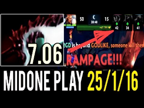 WTF! MidOne is NOT Human 25 Kills RAMPAGE 1k GPM Immortal Phantom Assassin Gameplay 7.06 Dota 2