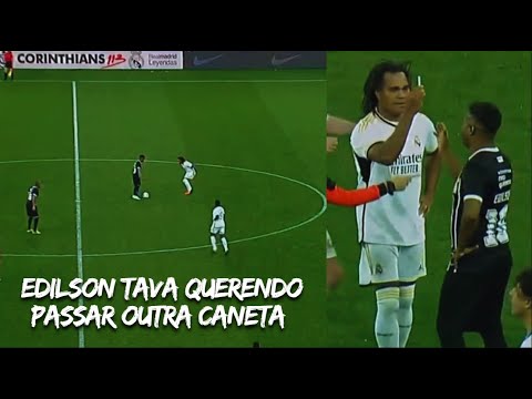 EDILSON VS KAREMBEU NO JOGO DAS LENDAS DO CORINTHIANS E REAL MADRID
