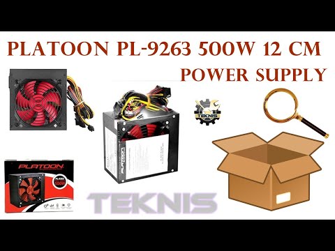 Platoon PL-9263 500W 12 cm Power Supply Bilgisayar Güç Kaynagı kutu Açılımı 2020 HD