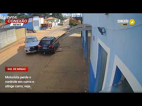 Vídeo: Motorista perde o controle em curva e atinge carro; veja.
