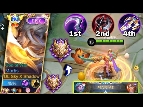 EXP LANE MARTIS NEW BUILD AUTO MVP!! 🔥| MANIAC GAMEPLAY - MLBB