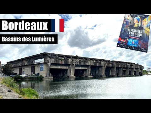 Amazing "Bassins des Lumières" at the World War II Submarine Base in Bordeaux, France