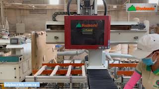 Giàn máy làm mộng âm 4 đầu siêu hạng tại nhà máy Nghĩa Kỳ Furniture