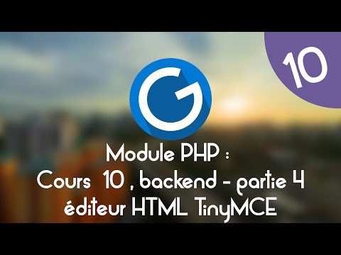 Formation IMM Module PHP Cours tuto 10 backend partie 4 tinyMCE