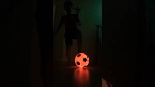 Skills with glow in the dark soccer ball!