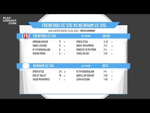 ECB Friendly - Frenford CC U15 v Newham CC U15