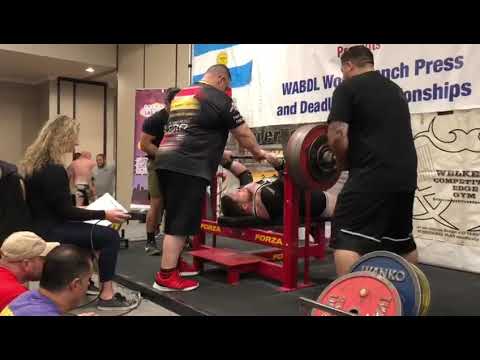 Renan Moreno 4th Attempt Bench Press SUPINO (WABDL) World Championship. 300kg (661 lbs).