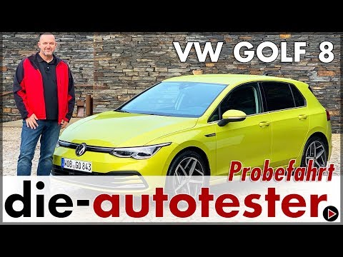 2020 VW Golf 8 test drive in the Volkswagen Golf 8 test equipment engine facts review price German