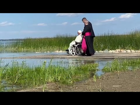 Pope Francis visits the waters of Lac Ste. Anne