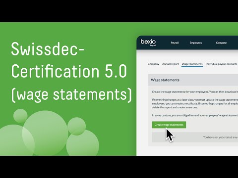 Swissdec certification 5.0 - Adjustments for wage statements | bexio support EN