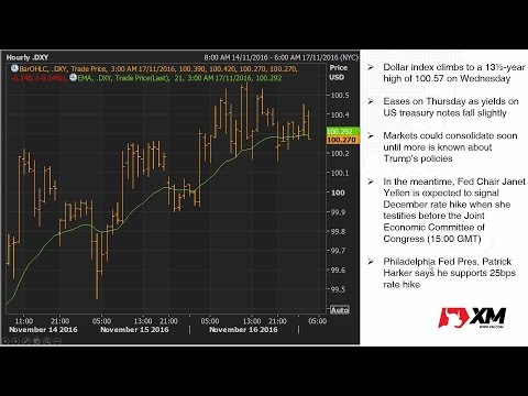 Forex News: 17/11/2016 - Dollar eases ahead of Yellen testimony