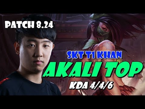 [ SKT T1 Khan ] - Akali vs Urgot Top - Patch 8.24 KR Ranked - KDA 4/4/6